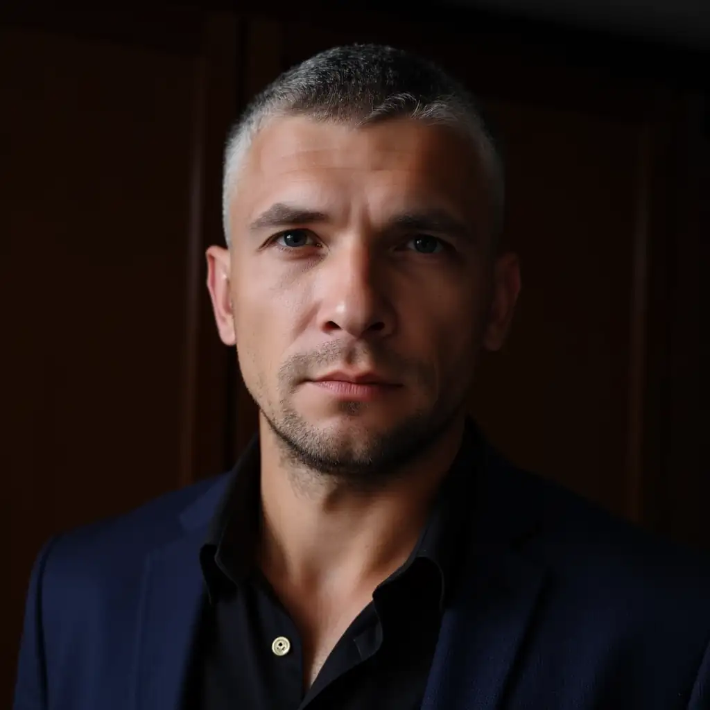 Портрет в студии - результат фотосессии с ИИ